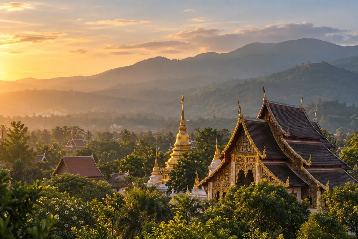 Tempel in den Bergen bei Chiang Mai